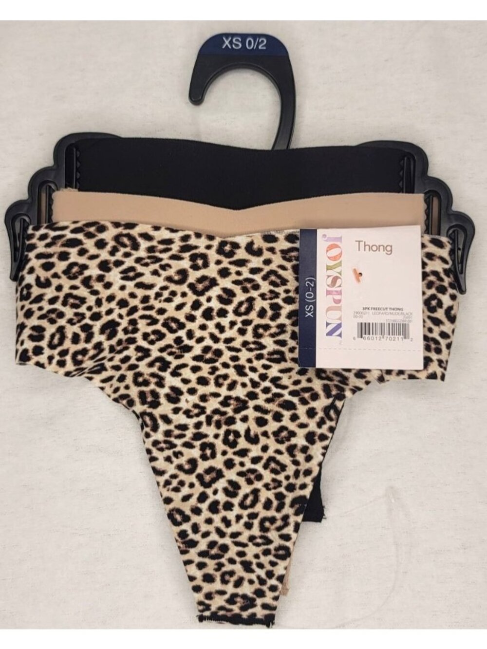Joyspun 3 pack Leopard Print Freecut Thong Panties XS Seamless Underwear NWT